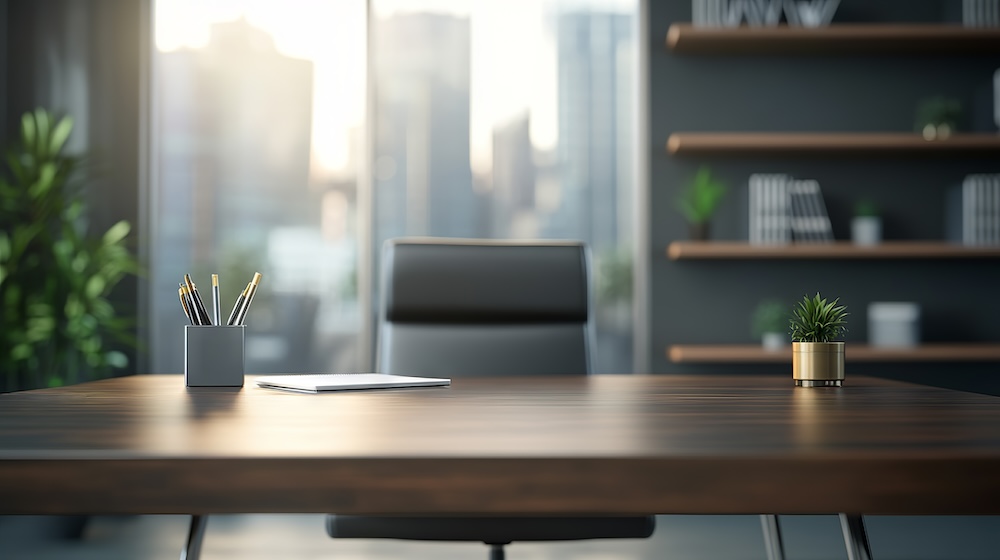 An aspirational office scene