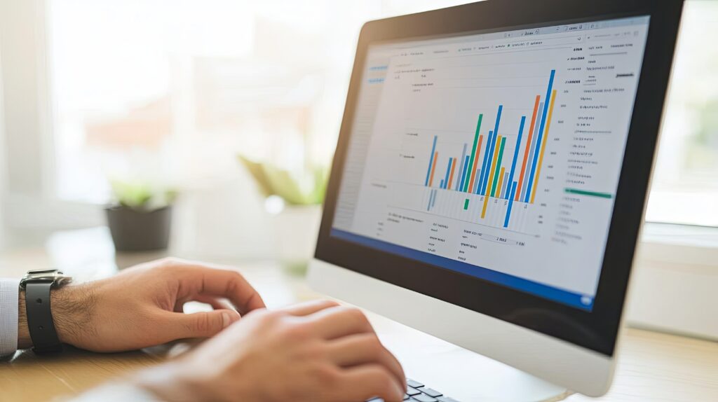 Person doing a content audit on a laptop