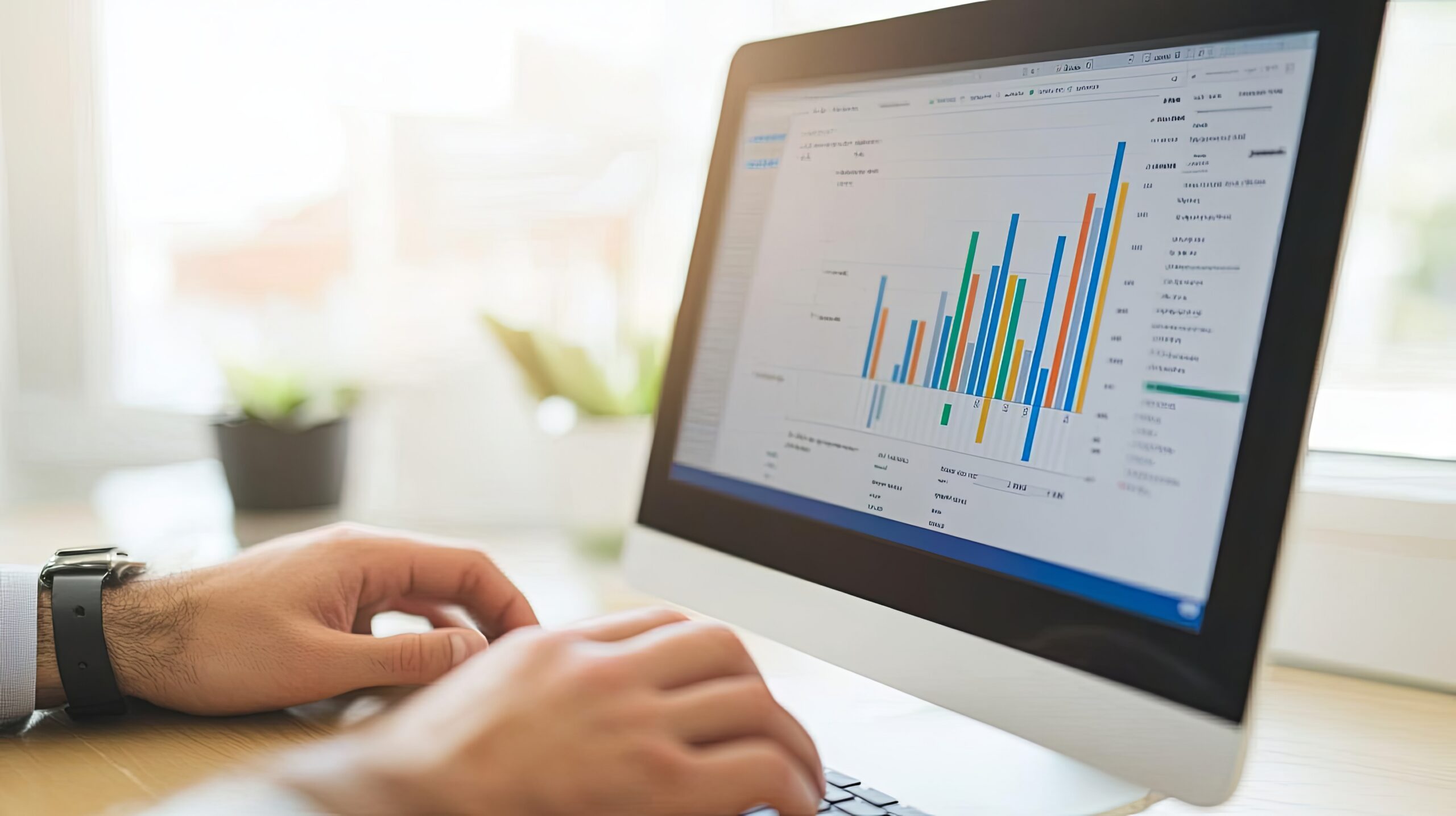 Person doing a content audit on a laptop